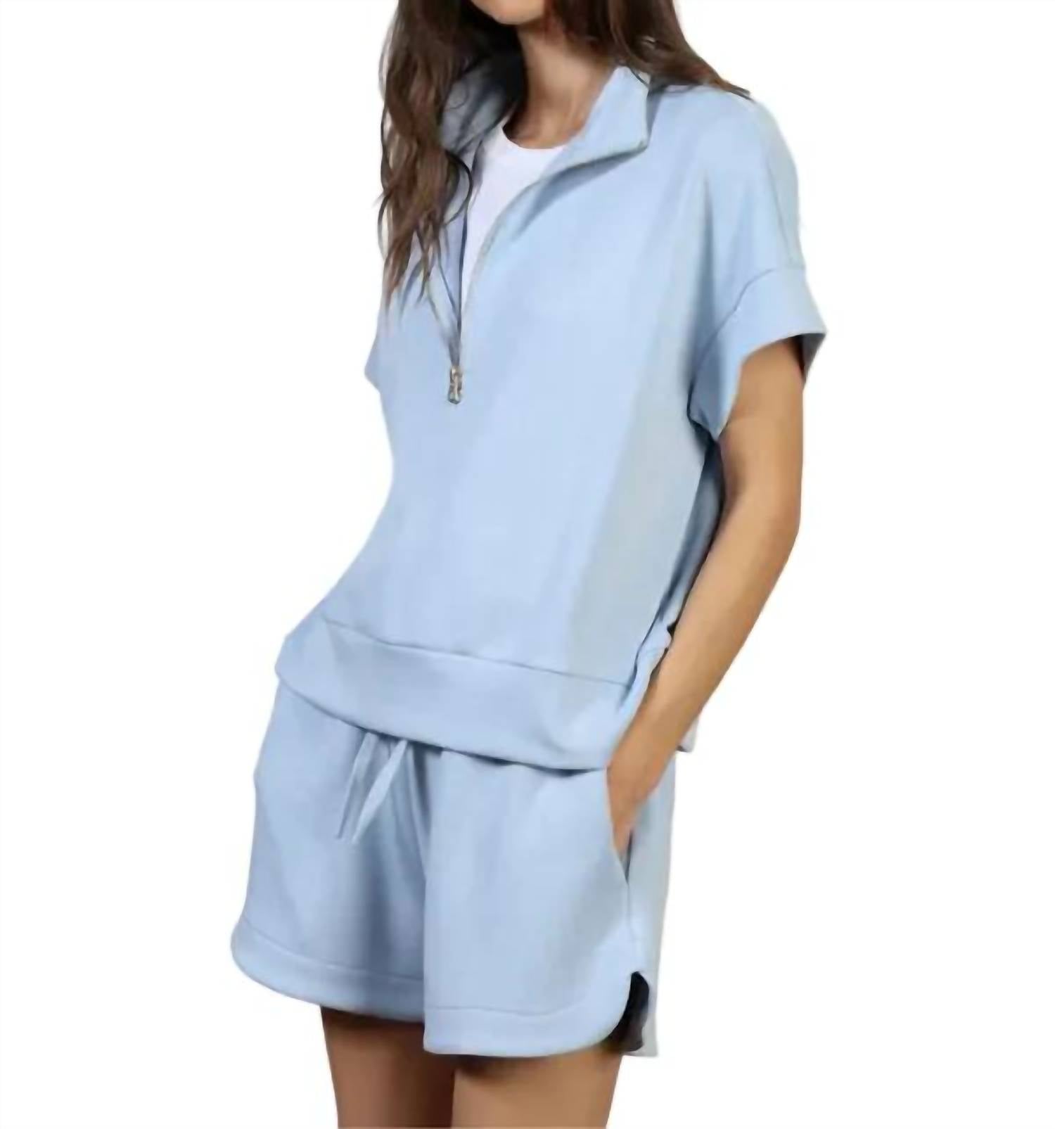 Dylan - Short Sleeve Half-zip Top