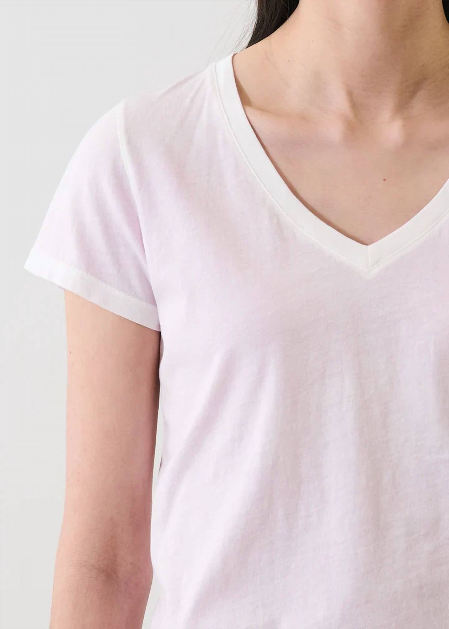 Patrick Assaraf - Short Sleeve Pima Classic V Neck Tee