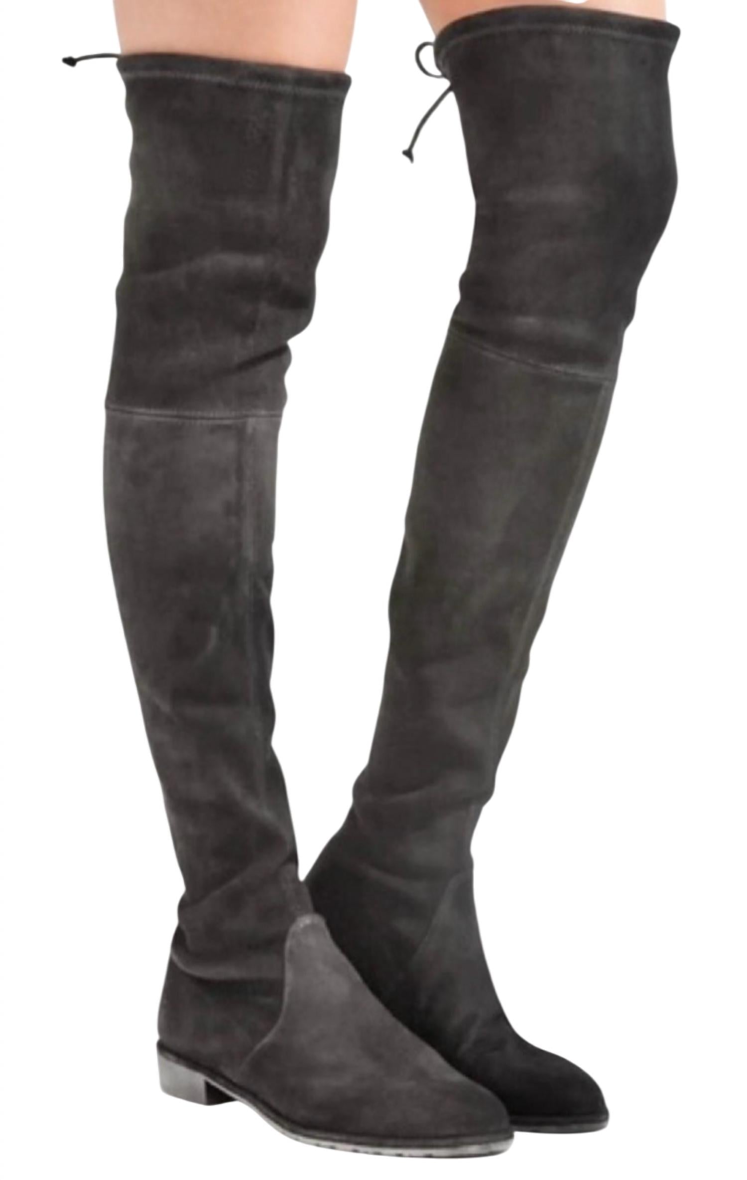 Stuart Weitzman - Lowland Flat Stretch Suede Over The Knee Boots