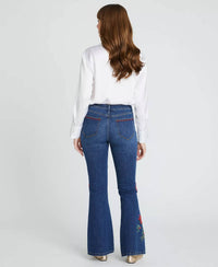 DRIFTWOOD Farrah Flare Jeans in happy holly - women's jeans - detail view