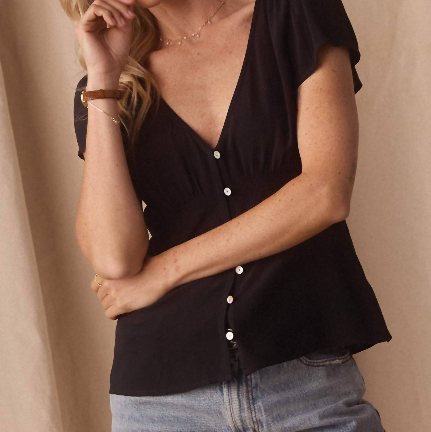 The Normal Brand - Aria Crepe Emily Blouse