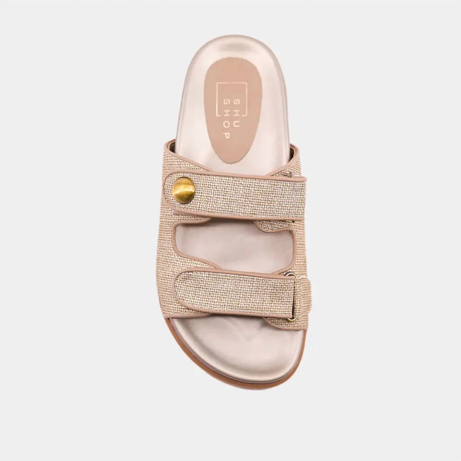 SHU SHOP Women's Blair Sandal in gold woven - women's sandal - view 6
