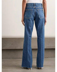 FRAME Lax Distressed High Rise Flared Jeans in antidote - women's jeans - alternate view