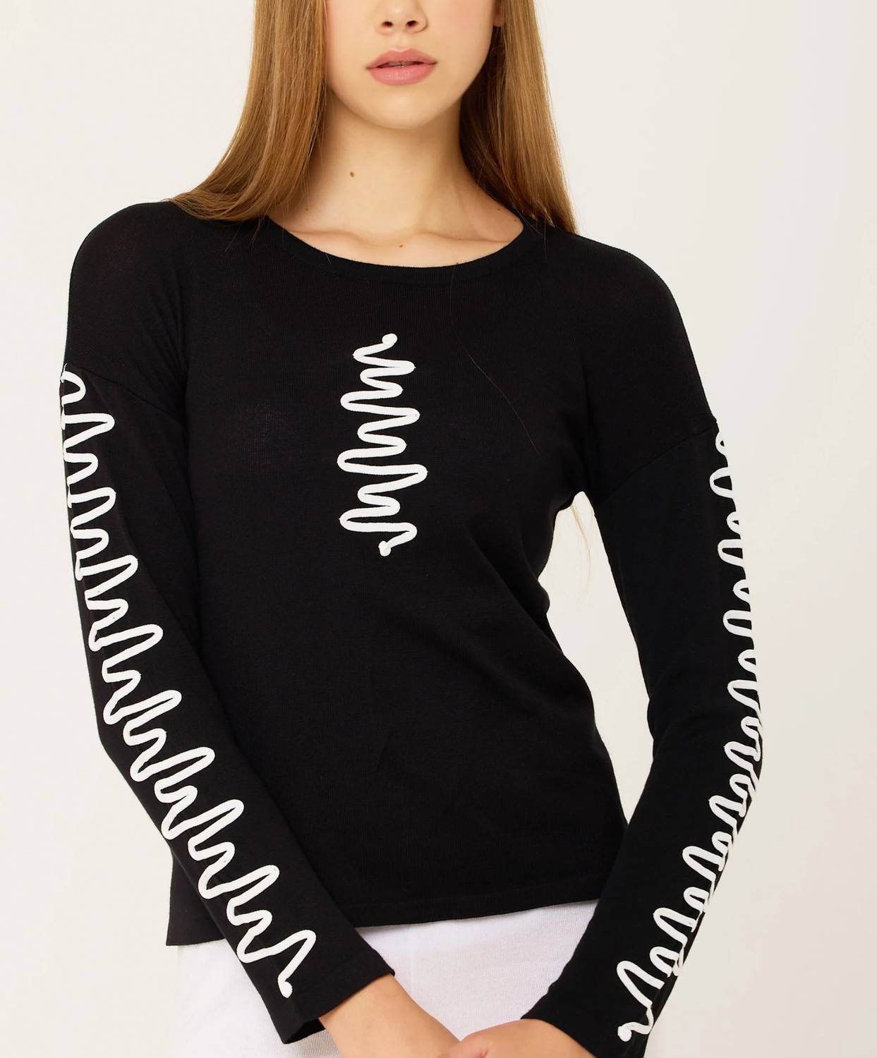French Kyss - Zig Zag Scoop Neck Top