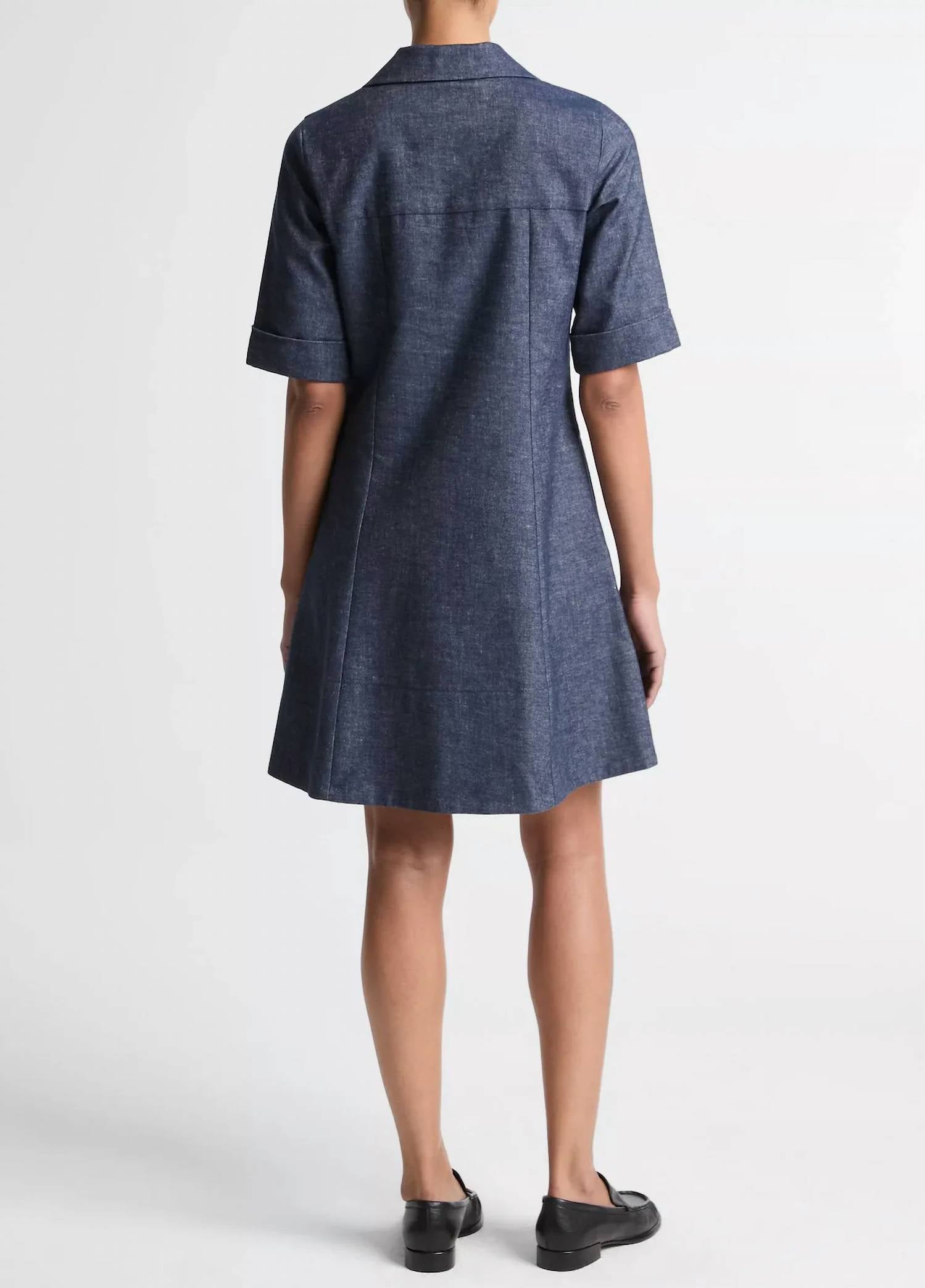 Vince - Cotton-linen Chambray A-line Dress