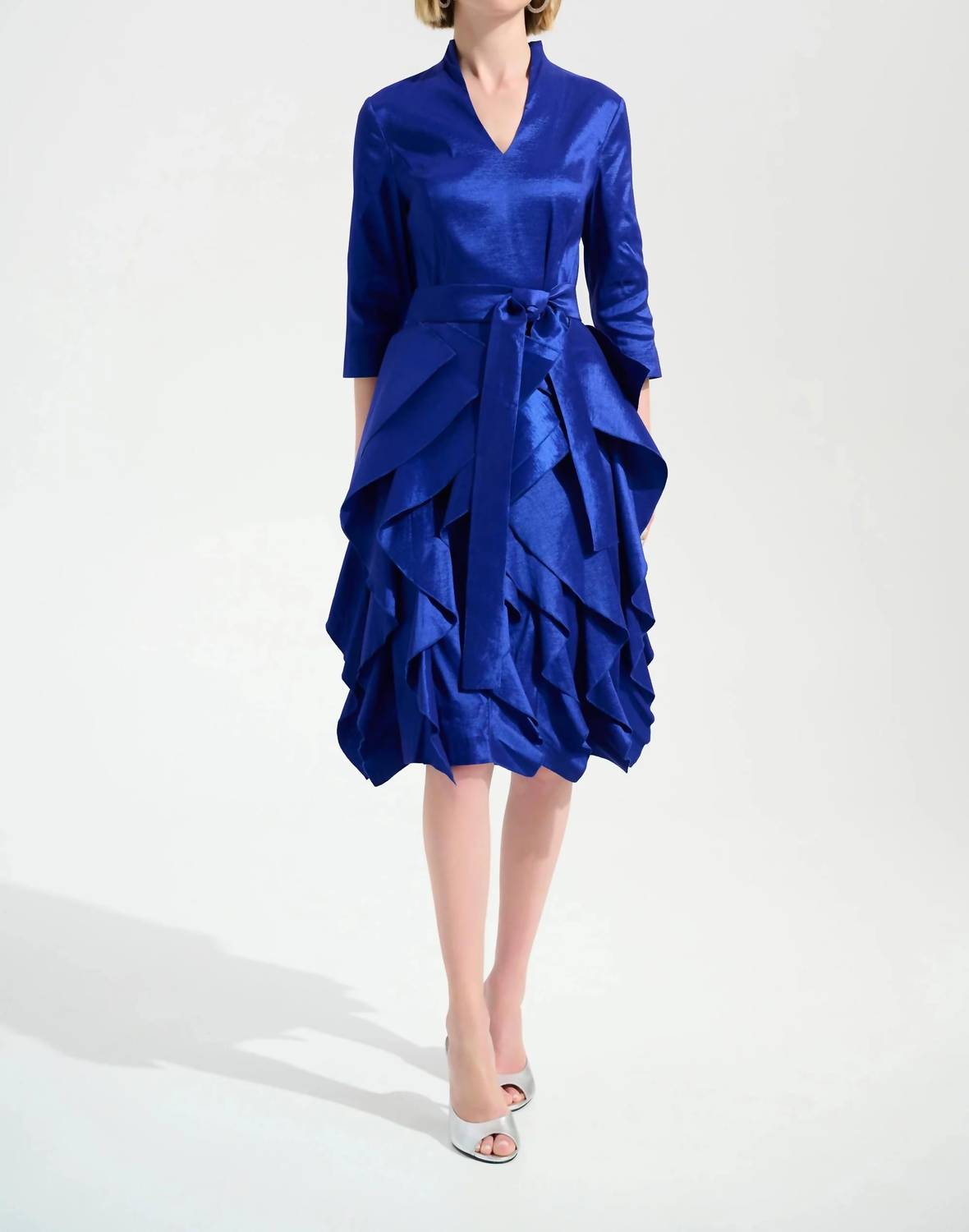 Joseph Ribkoff - Belted Ruffle Skirt Dress