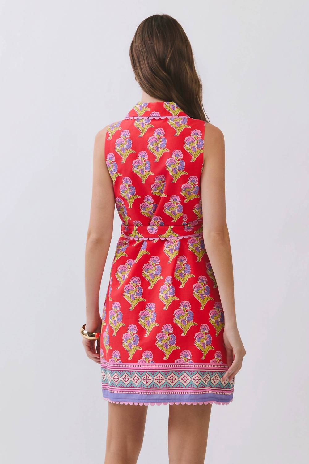 Tcec - Floral Print Belted Mini Dress