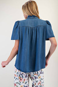 Easel - Mallory Chambray Top