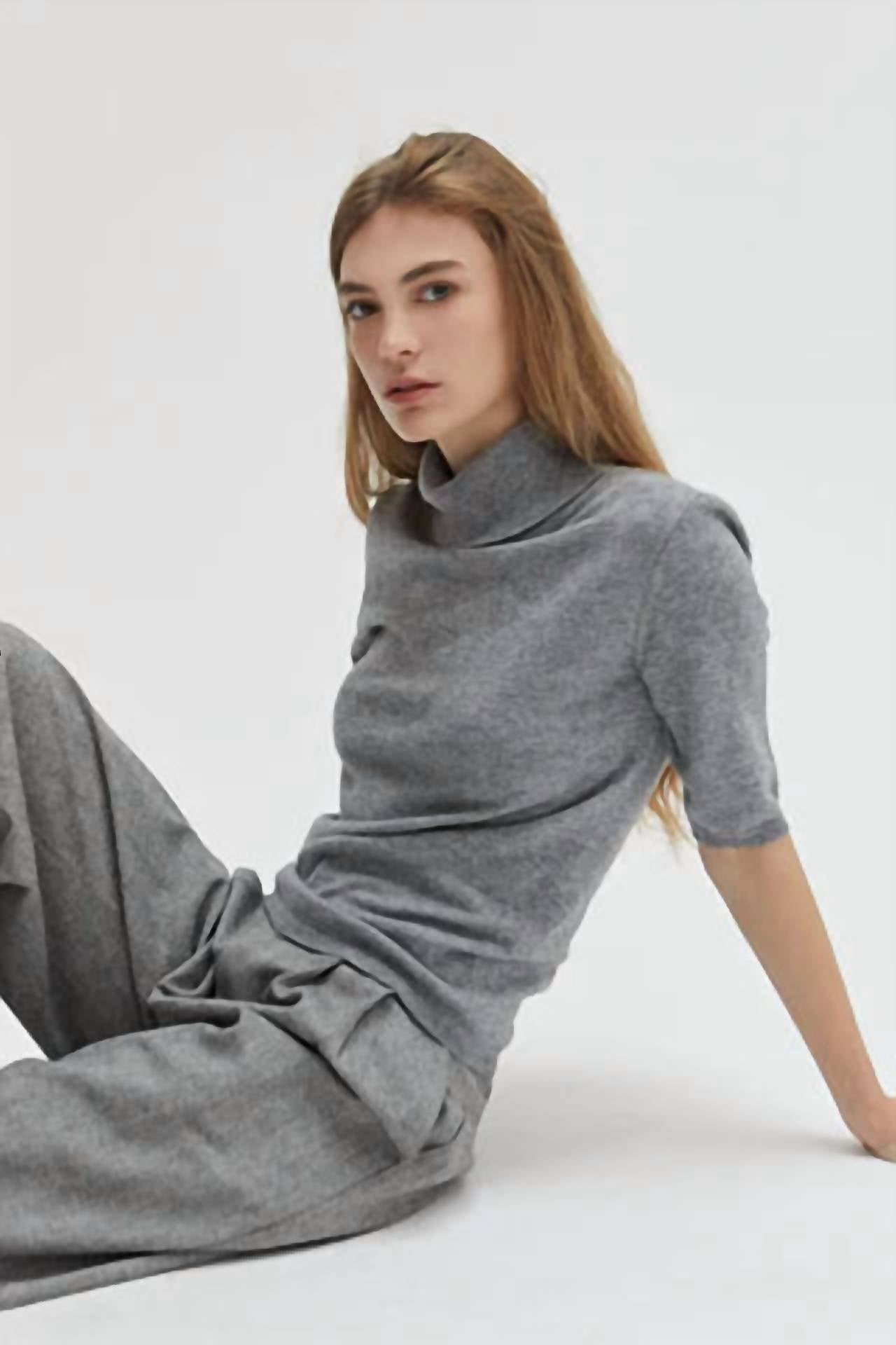 Crescent - Half Sleeve Turtleneck Top