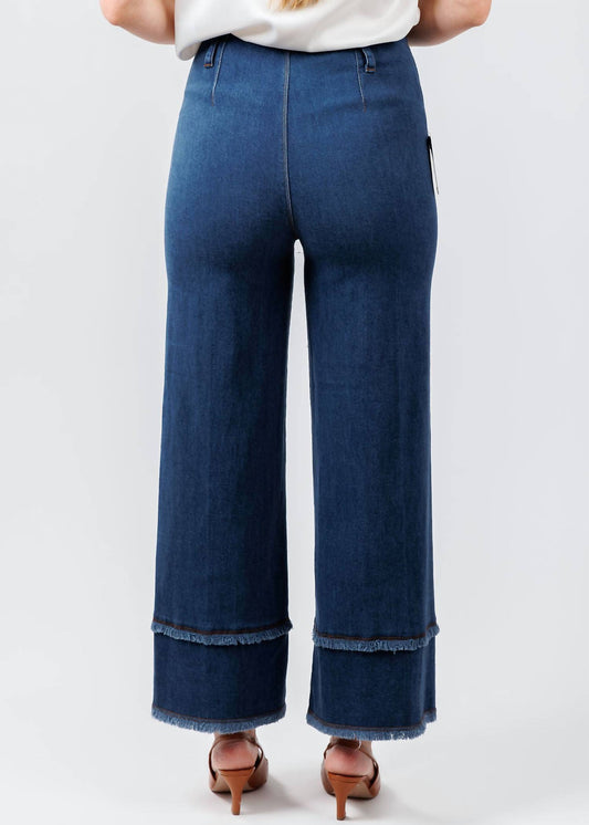Lysse - Women's Fringe Wide Leg Crop Denim Pants