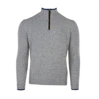 Fedeli - Men's Cashmere Bicolor & Suede Quarter Zip