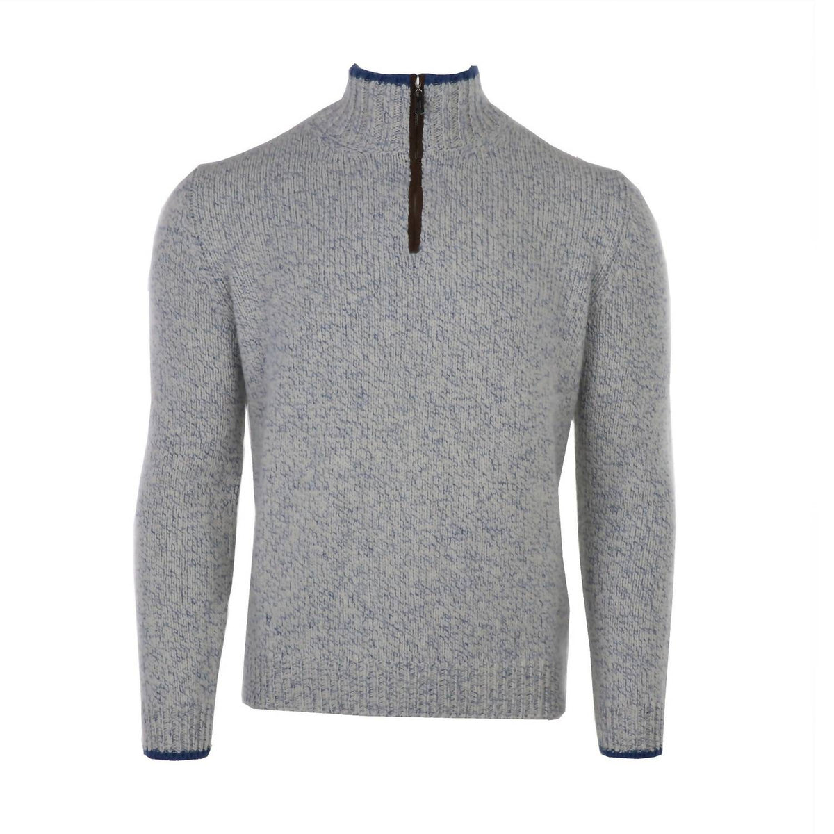 Fedeli - Men's Cashmere Bicolor & Suede Quarter Zip