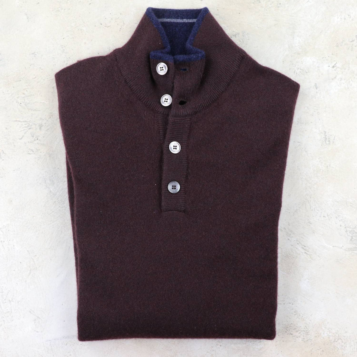Fedeli - Men's Scirocco Tricolor Half Button Cashmere Sweater