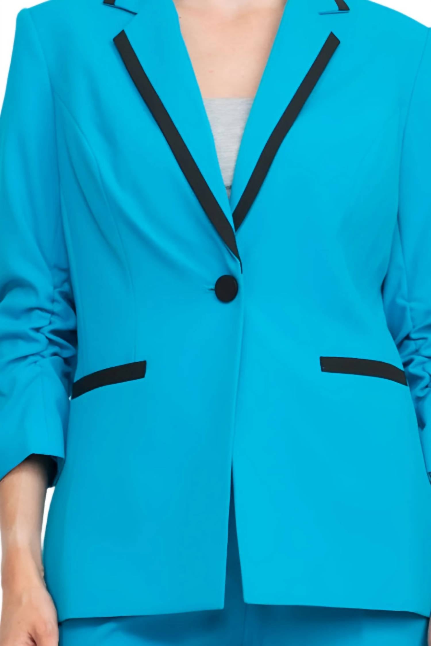 John Meyer Collection - Notched Collar Crepe Suit Set