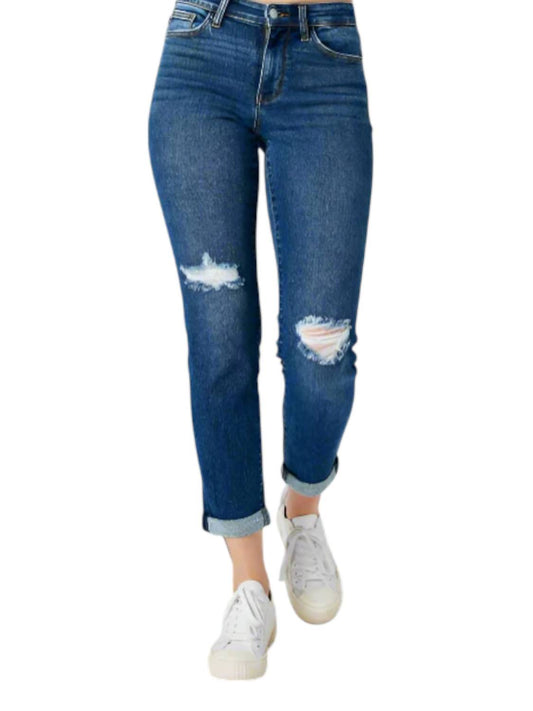 Judy Blue - Women's Mid Rise Slim Destroyed Jeans