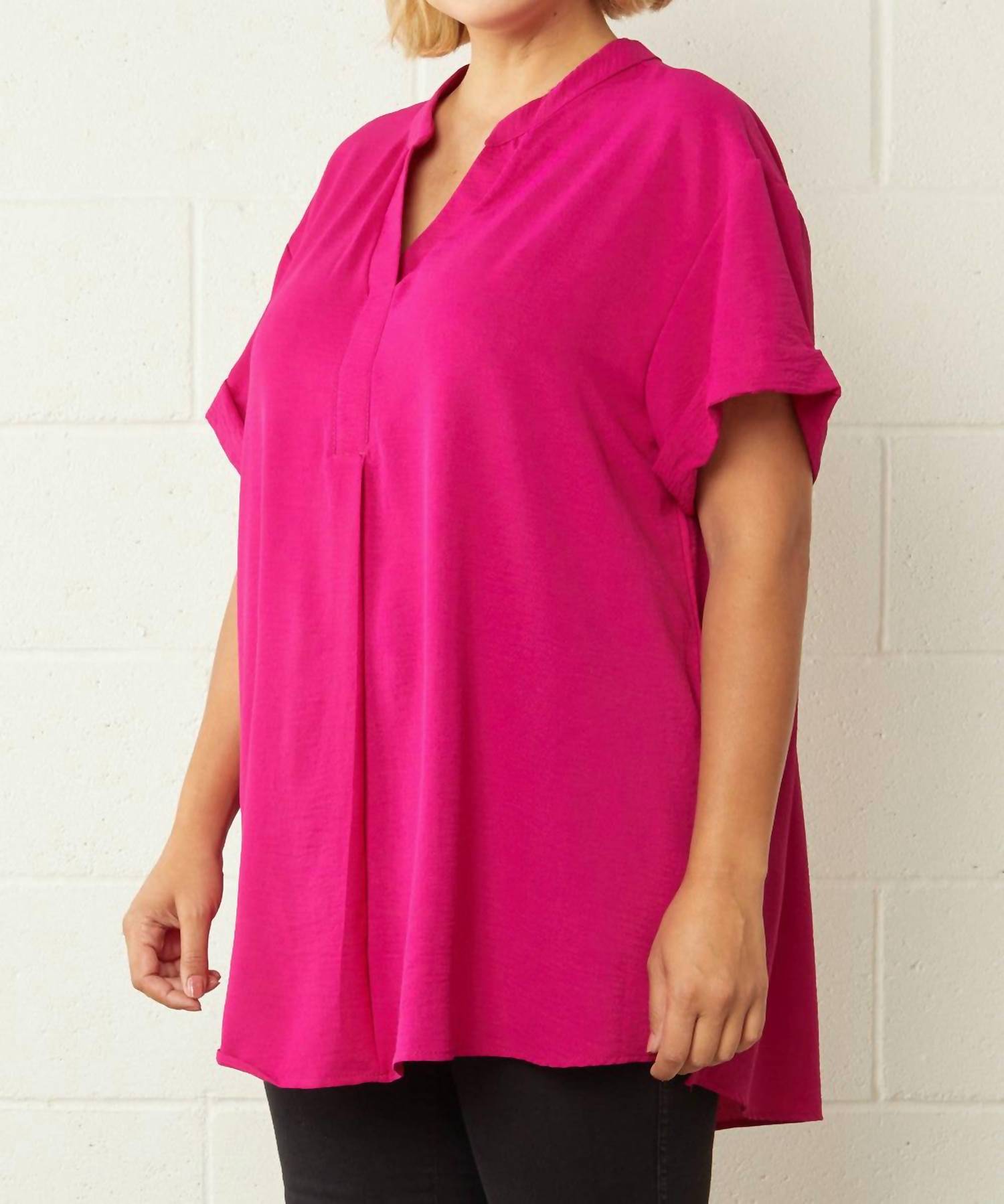 Entro - Textured Placket Top