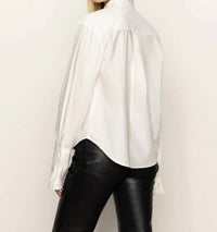 Sanctuary Women's New Era Tuxedo Shirt in white - women's long sleeve top - detail view