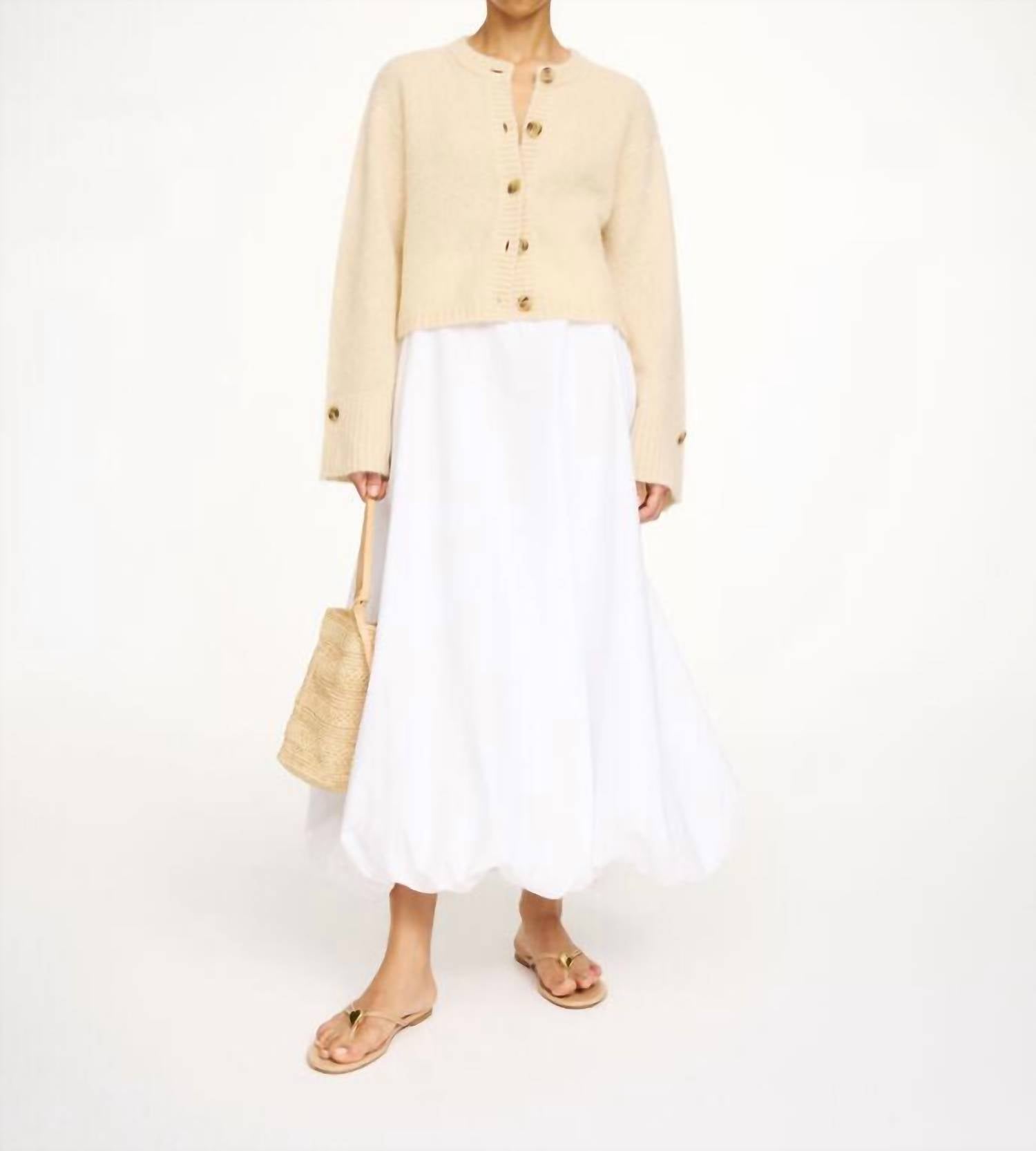 BY MALENE BIRGER Cierrou Soft Cardigan in vanilla cream - women's cardigan