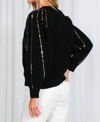 Vine & Love - Sequined Dolman Sleeve Sweater