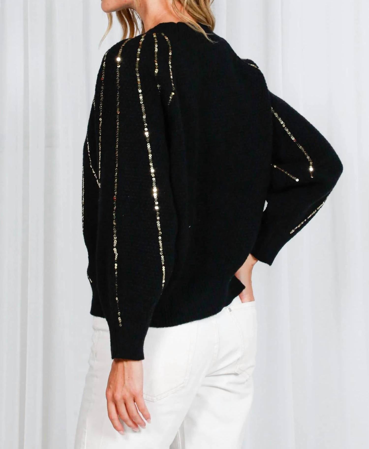 Vine & Love - Sequined Dolman Sleeve Sweater