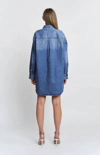 Mica Denim - Long Sleeve Mini Shirtdress