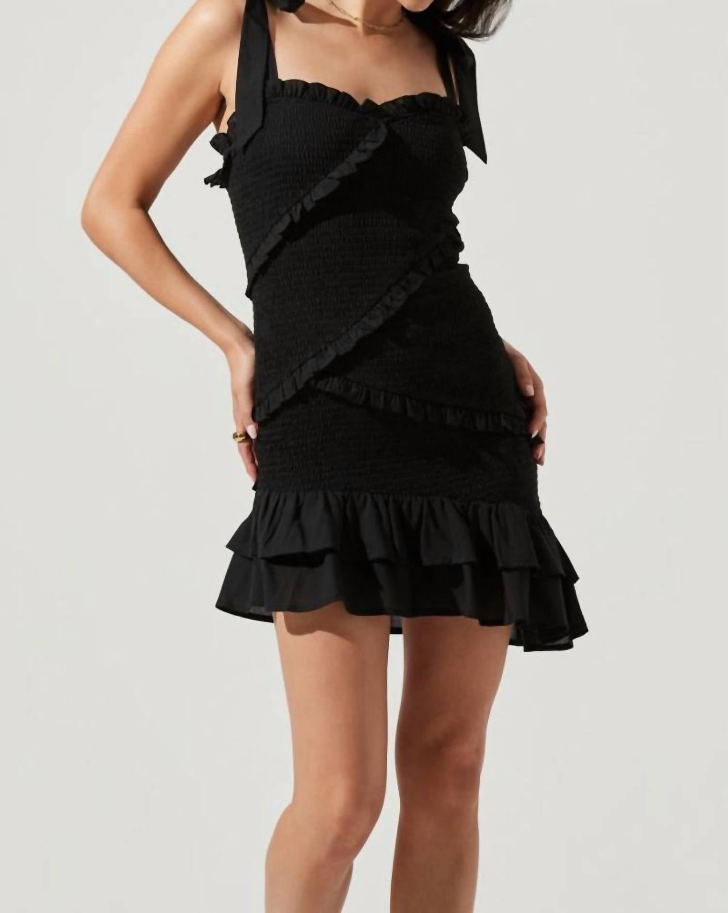 Astr - Eastwick Smocked Ruffle Mini Dress