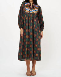 Oliphant - Mandarin Balloon Sleeve Midi Dress