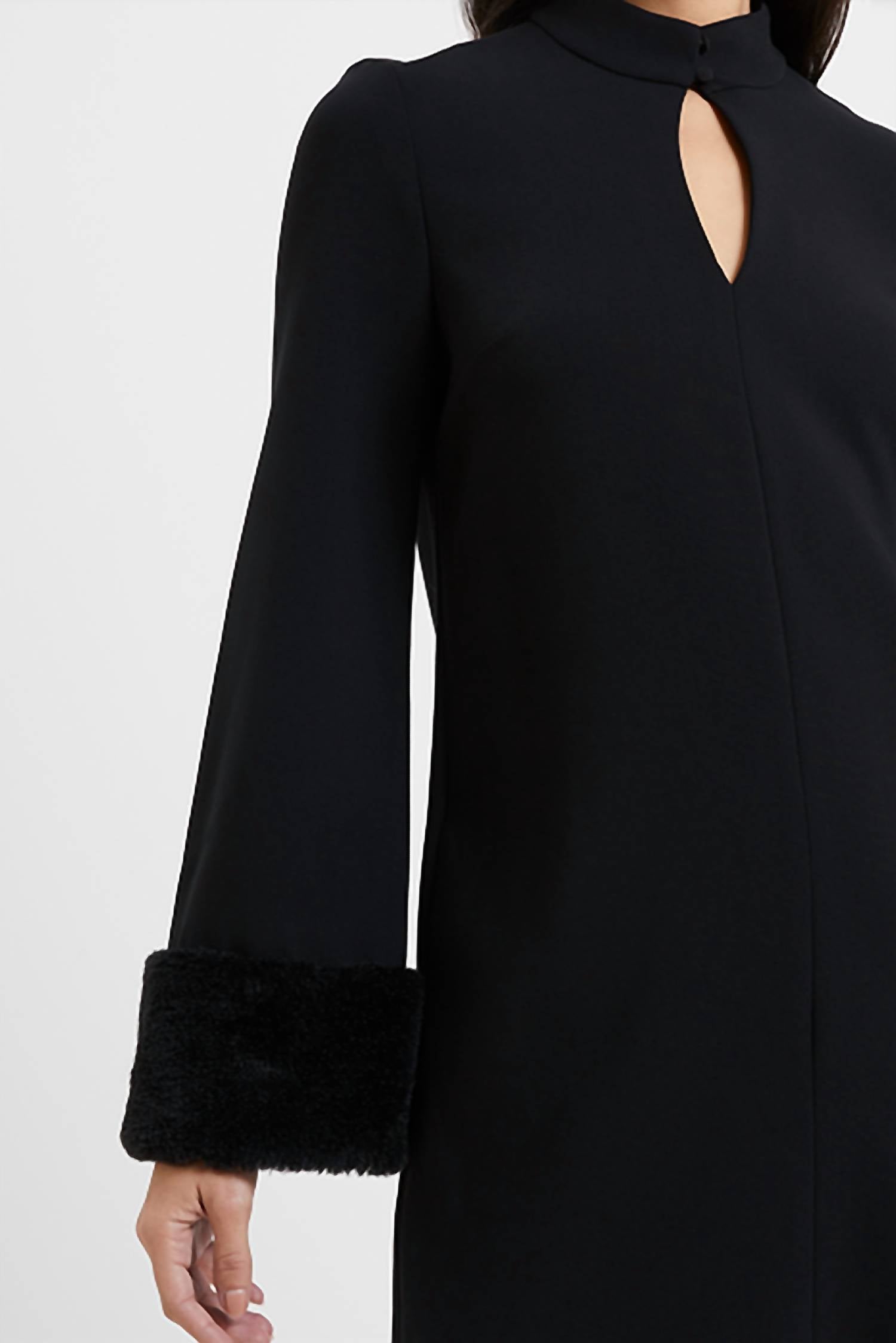 French Connection - Ruth Faux Fur Trim Mini Dress