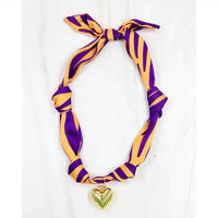 Caroline Hill - Women's Scarf Necklace With Heart Charm