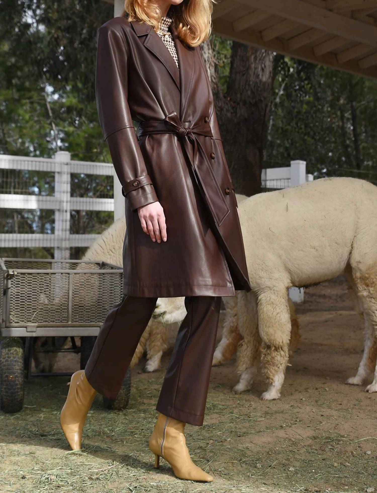 Elisha Faux Leather Trench