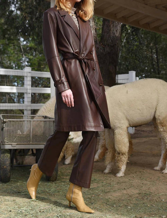 Elisha Faux Leather Trench