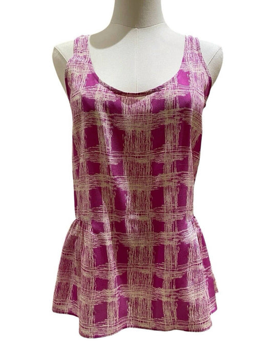 Fossil - Women's Silk Printed Peplum Hem Sleeveless Tank Top