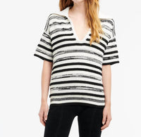 Barrie - Striped Cashmere And Cotton Polo Top
