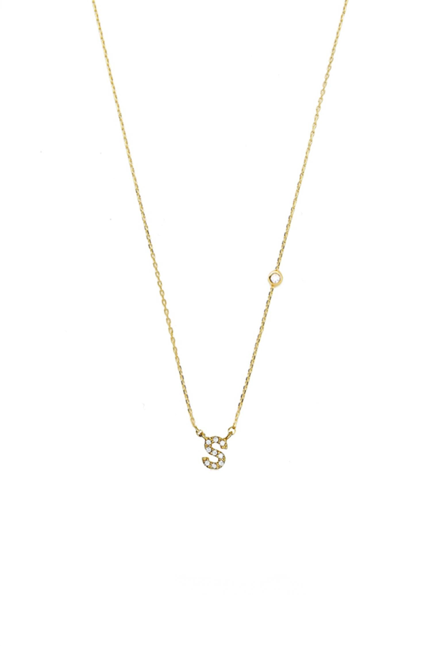 Tai Jewelry Women's Initial S Necklace in gold - women's jewelry