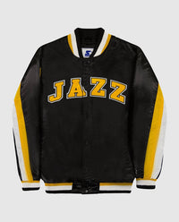 Starter - Men's Utah Jazz Varsity Satin Full Snap Ace Jacket