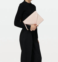 MODHER Women's Envelope Clutch Bag in blush pink - women's bag - detail view