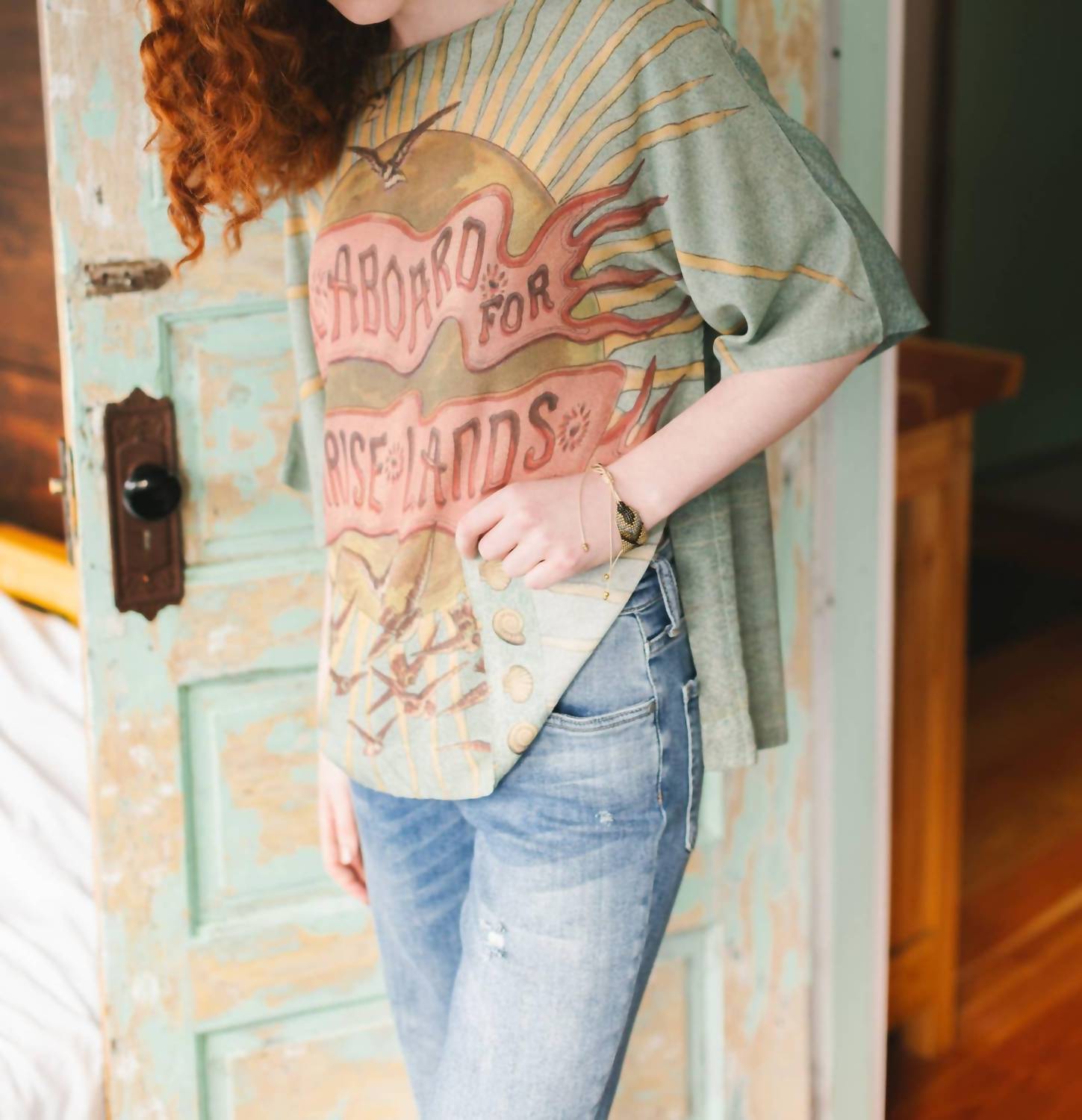Market Of Stars - Sunrise Lands Luxe Bamboo Landscape Print Tunic Shirt