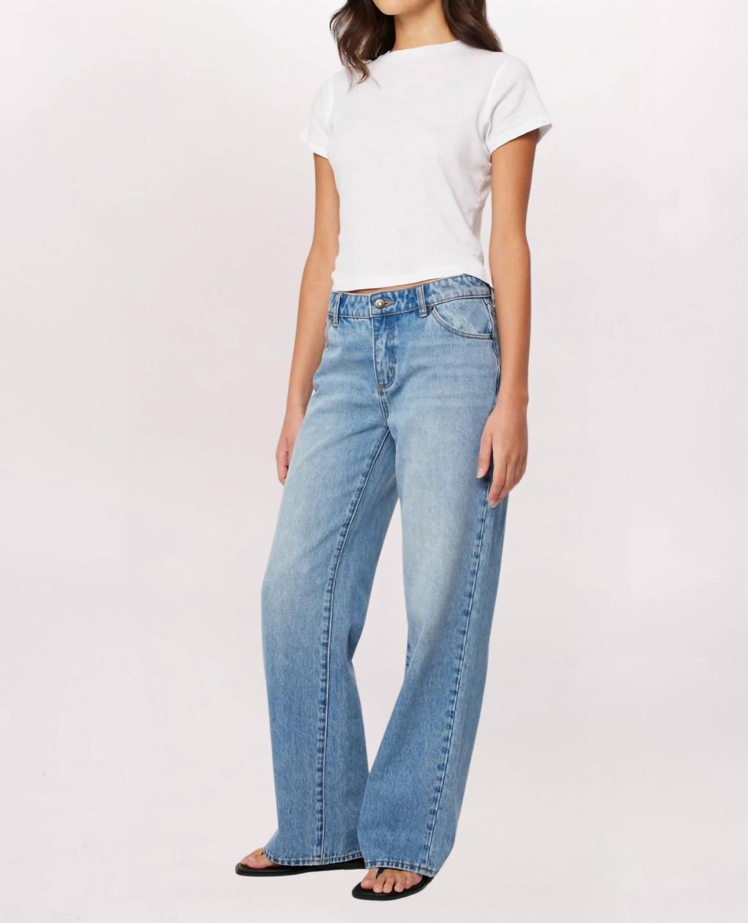 ROLLA'S Heidi Low Worn Denim Pants in brad blue - women's jeans - detail view