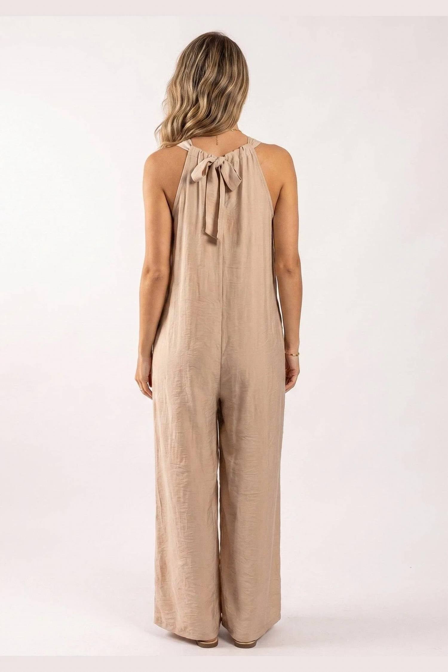 L'Emotion - Women's Sahara Breeze Tie-back Palazzo Jumpsuit