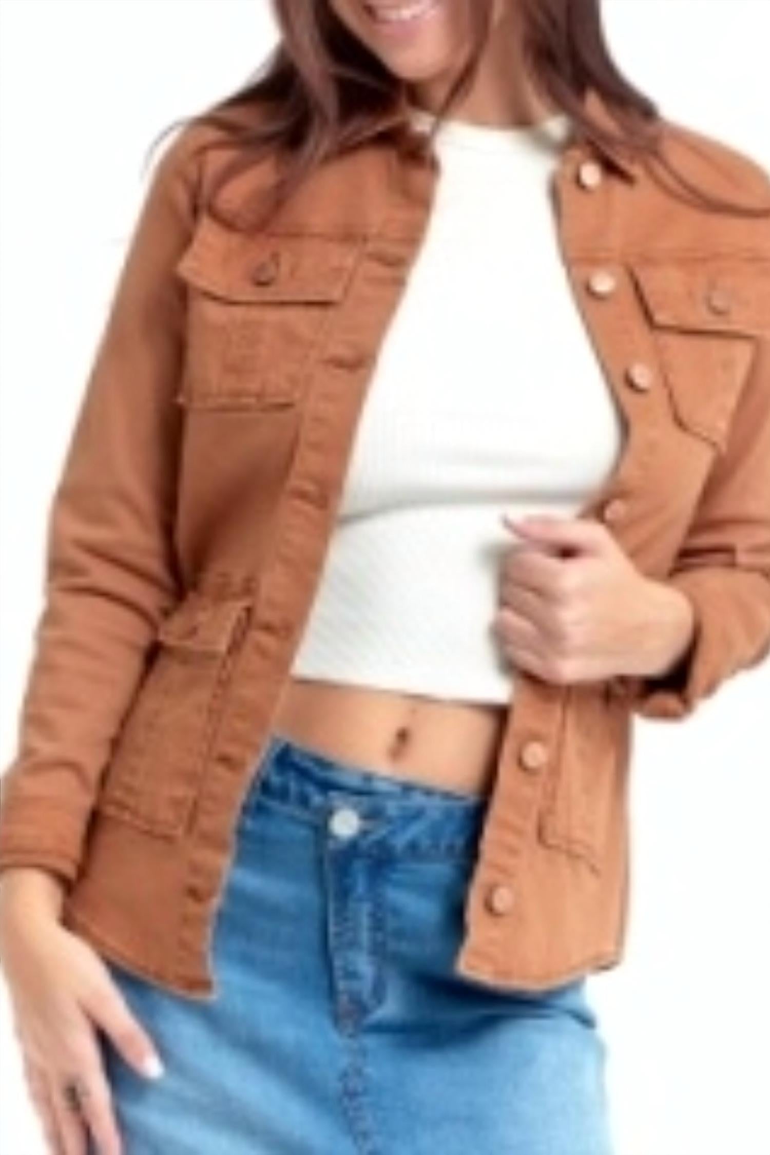1822 Denim Women's Stretch Utility Jacket in maple - women's jacket