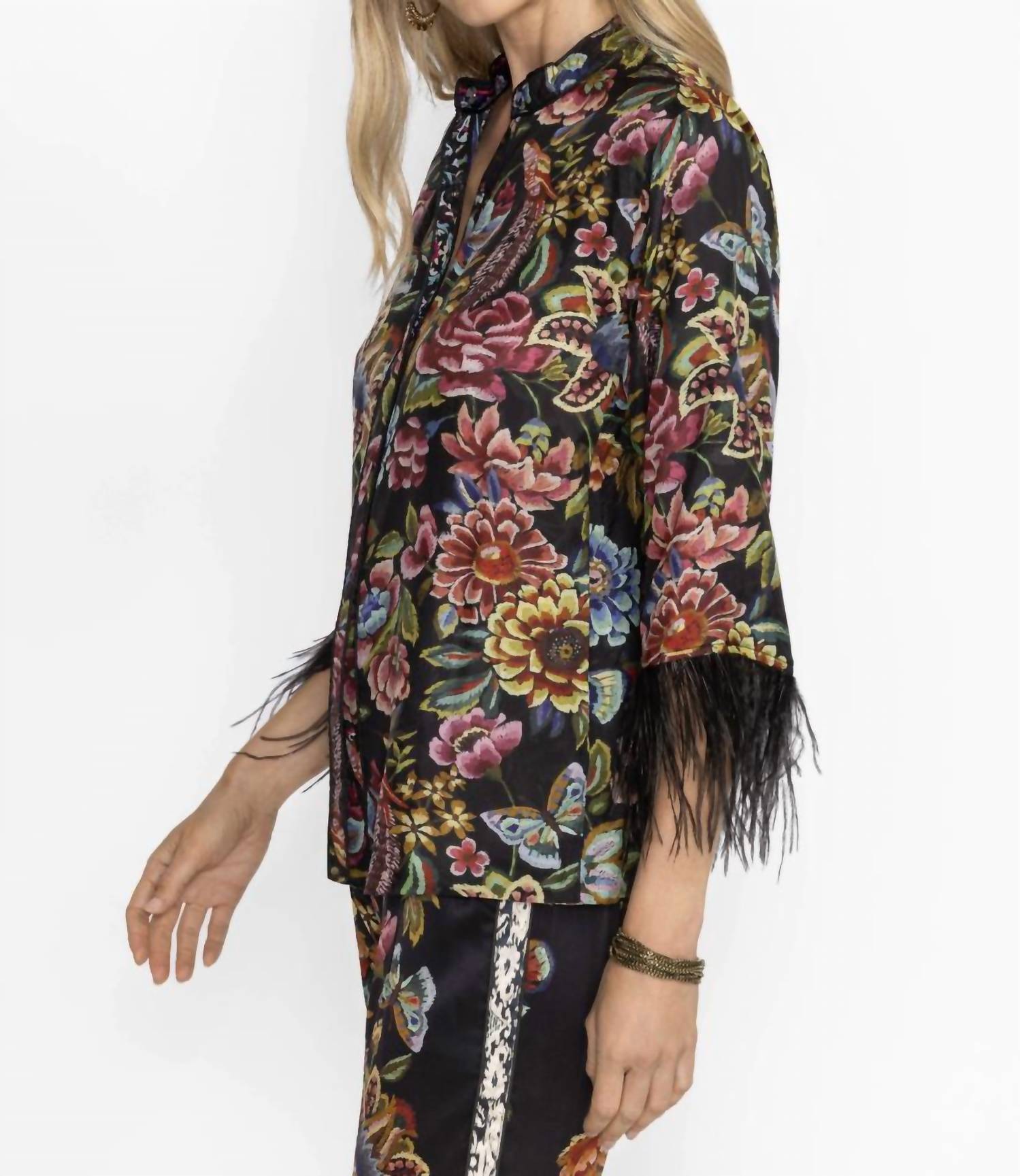 Johnny Was - Lewella Feather Trim Kimono