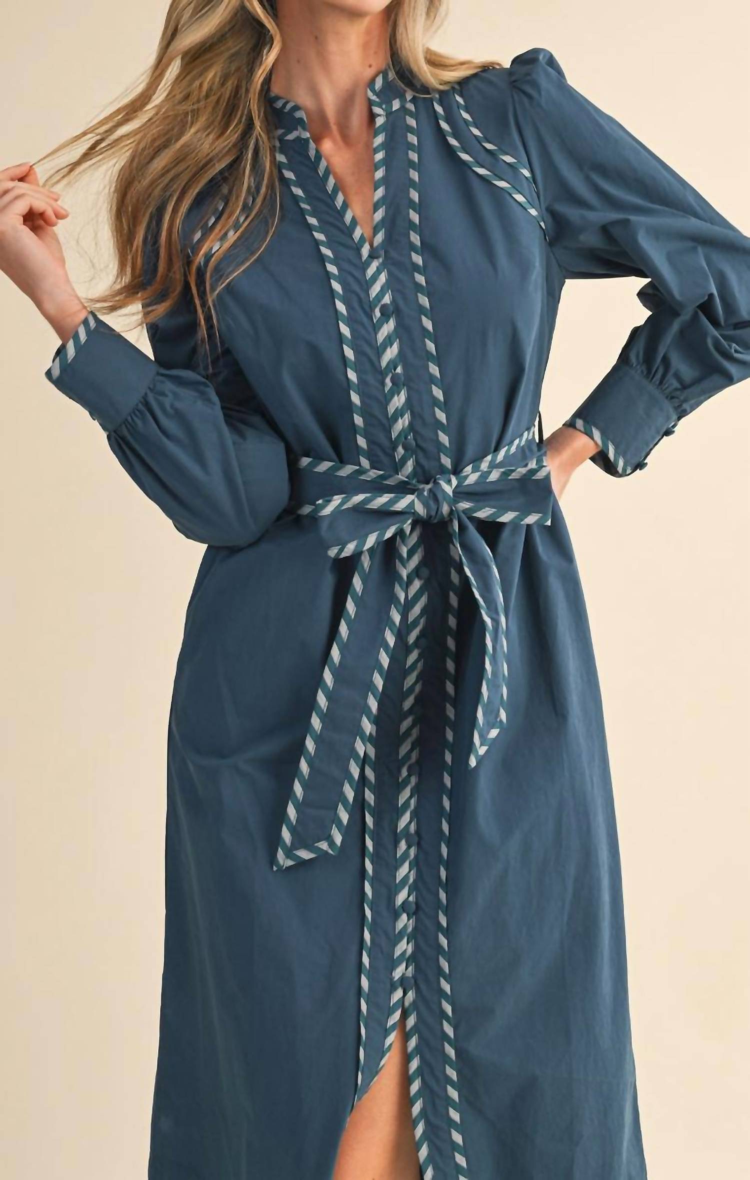 &merci The Nova Dress in blue - women's dress - detail view