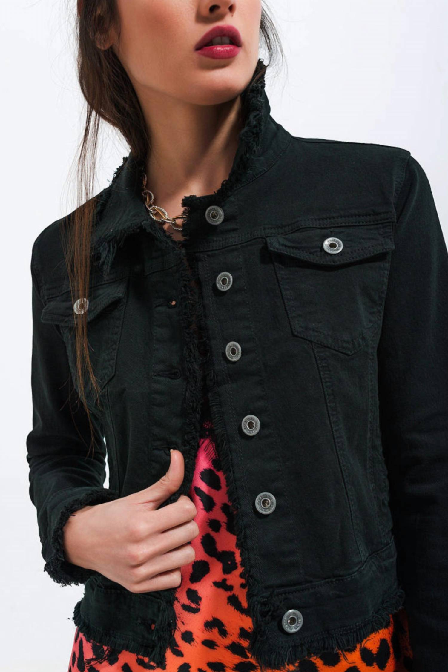 Q2 - Raw Edge Denim Jacket