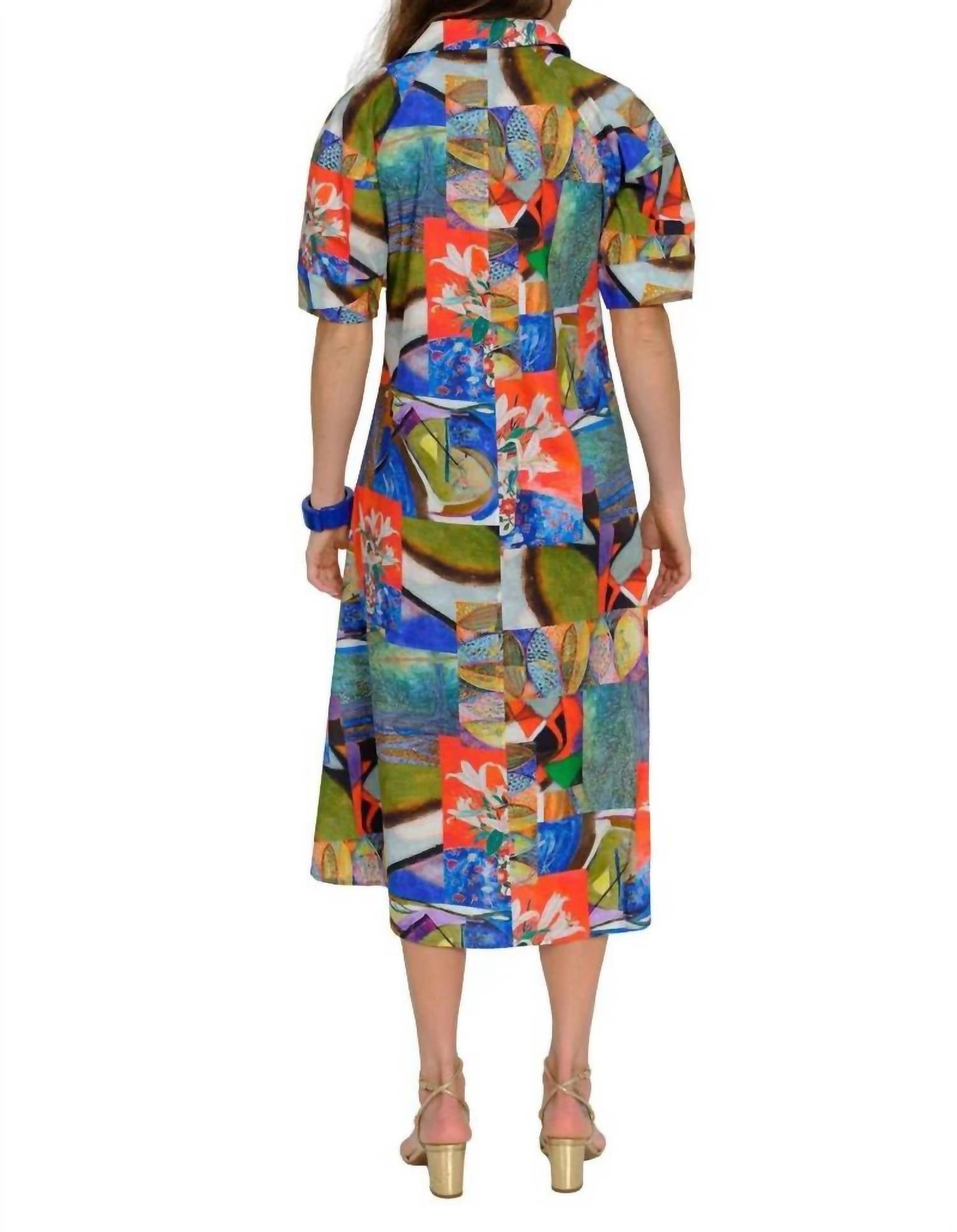 Lior - Maxim Short Sleeve Dress With Stitching Details