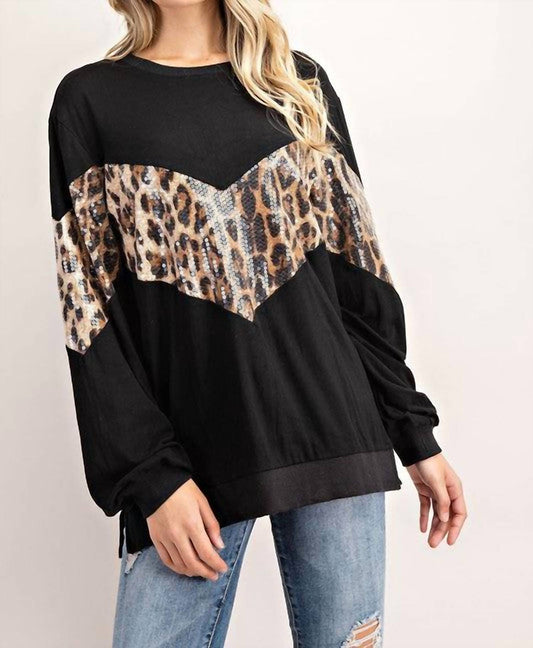 Leopard Sequin Top