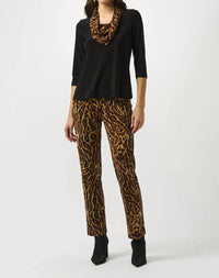 Joseph Ribkoff - Animal Print Cowl Neck Long Sleeves Top