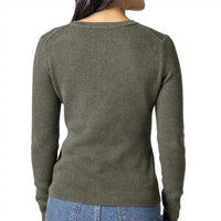 Lilla P - Women's Waffle Henley Sweater Top