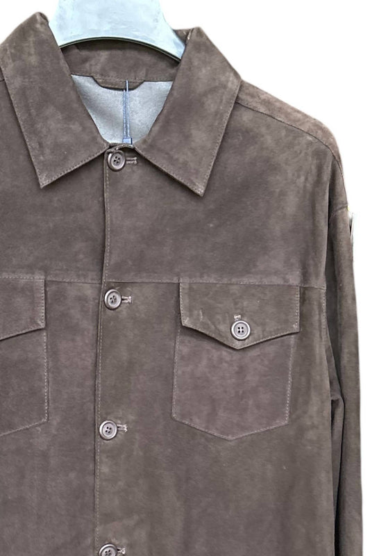 Max Davoli - Men's Unlined Suede Overshirt
