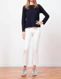 Avenue Montaigne Leo Cropped Flare Pants in off white - women's pants