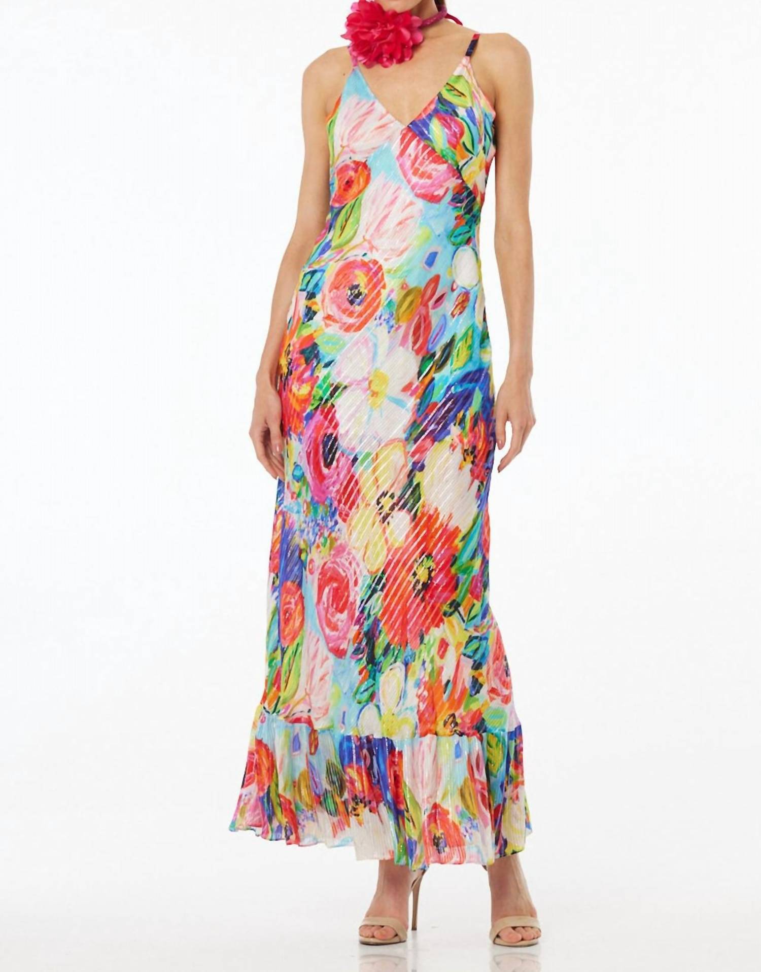 Qishma - Floral Sleeveless Maxi Slip Dress